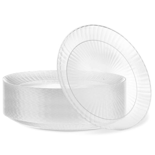 PLASTICPRO 60 Clear Disposable Plastic Plates