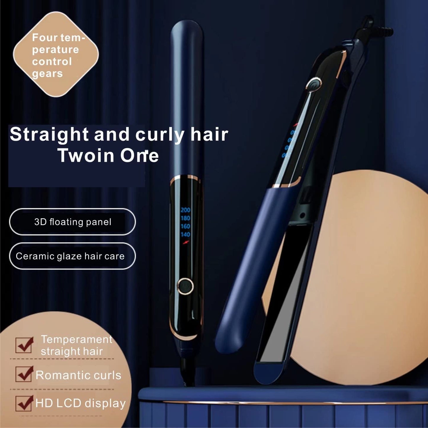 EMBRACESUN 1 Inch Anti Static Flat Iron Travel Straightener with Floating Ceramic Plates and Digital Controls Hair Straightener for Your Friend Or Your Family as a Gift