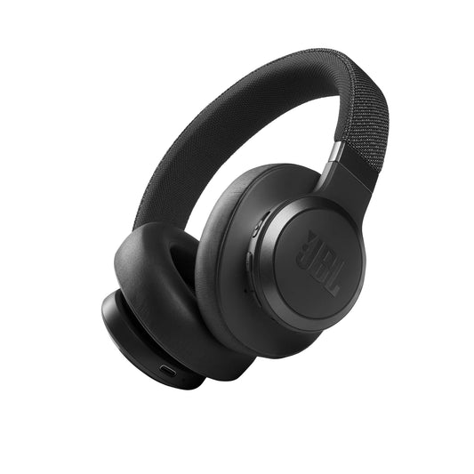 JBL Live 660NC - Wireless Over-ear Noise Cancelling headphones, JBL Signature Sound, Voice Assist, Up to 50Hrs of Battery with Speed Charging, Comfort-fit fabric headband and carrying pouch (Black)