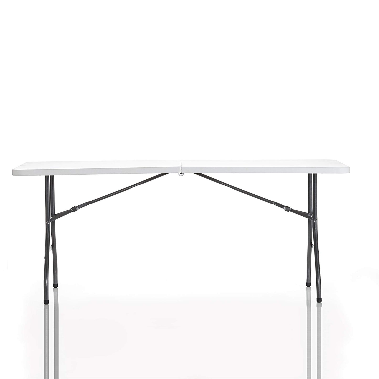 COSCO Fold-in-Half Banquet Table w/Handle, 6ft, White