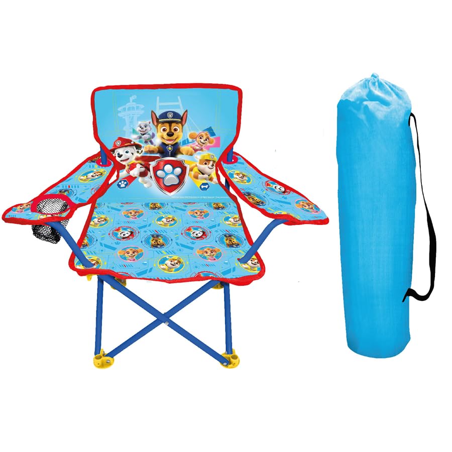 Paw Patrol Kids Camping Chair, Camp Fold N Go Chair with Carry Bag