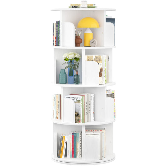 Rotating 4-Tier Bookshelf for Small Spaces