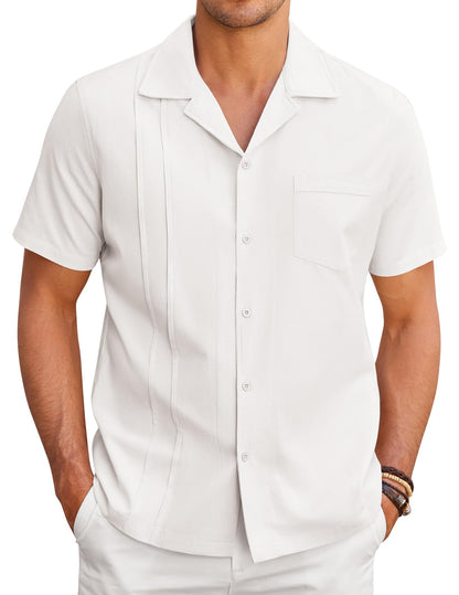 COOFANDY Men's Casual Short Sleeve Beach Shirt