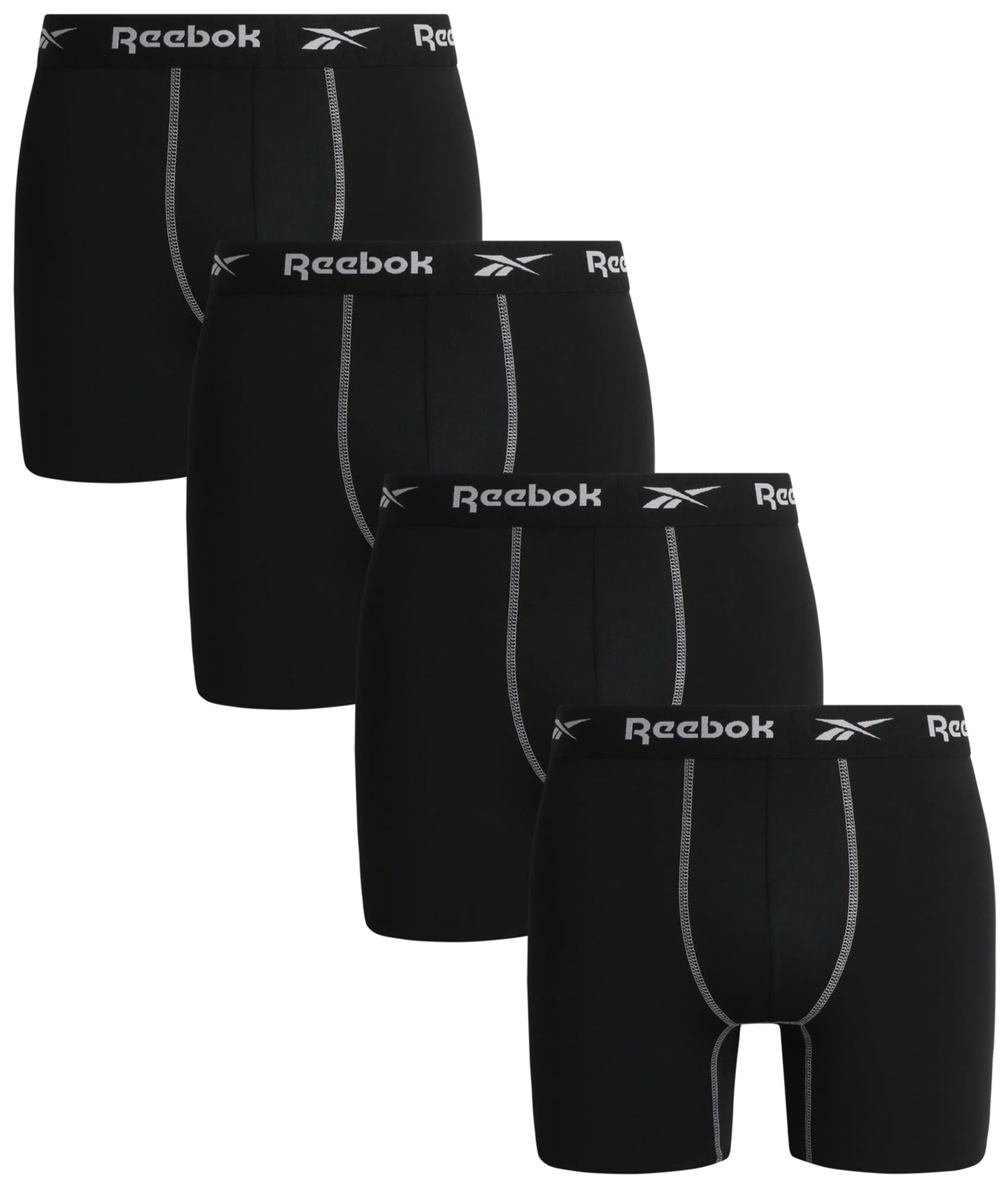Reebok Men's Moisture Wicking Boxer Briefs 4-Pack