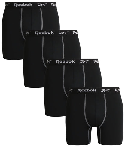 Reebok Men's Moisture Wicking Boxer Briefs 4-Pack