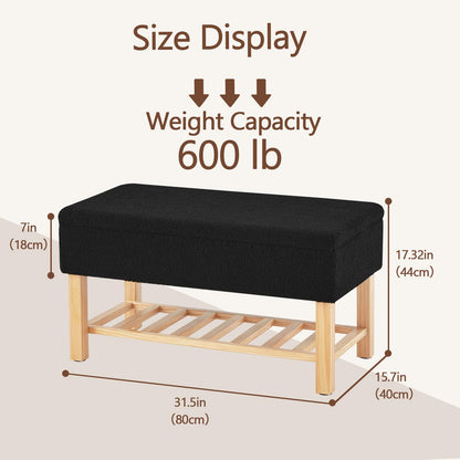 Ottoman Storage Bench with Upholstered Seating