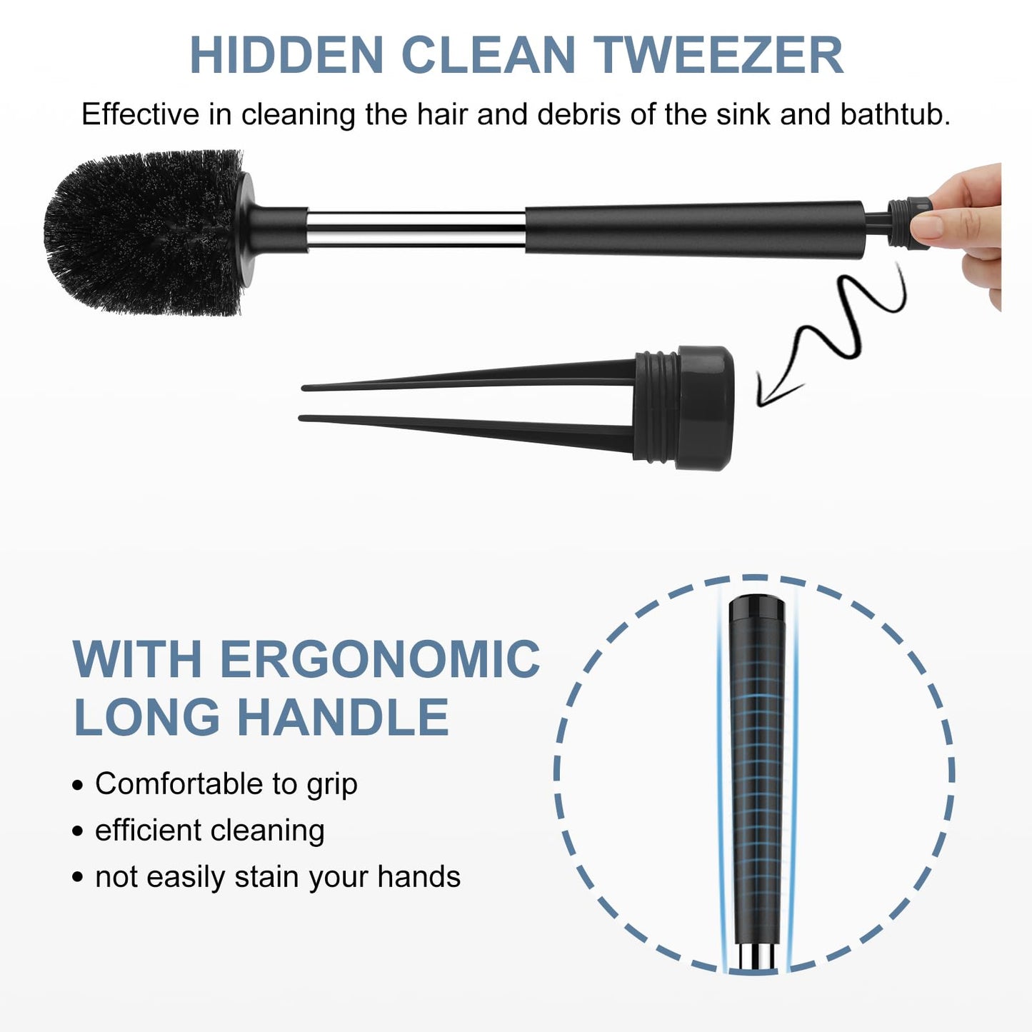 Toilet Brush Set with Holder and Long Handle