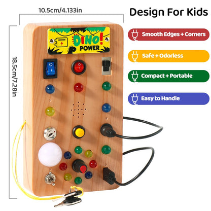 Montessori Wooden Sensory Board with LED Lights