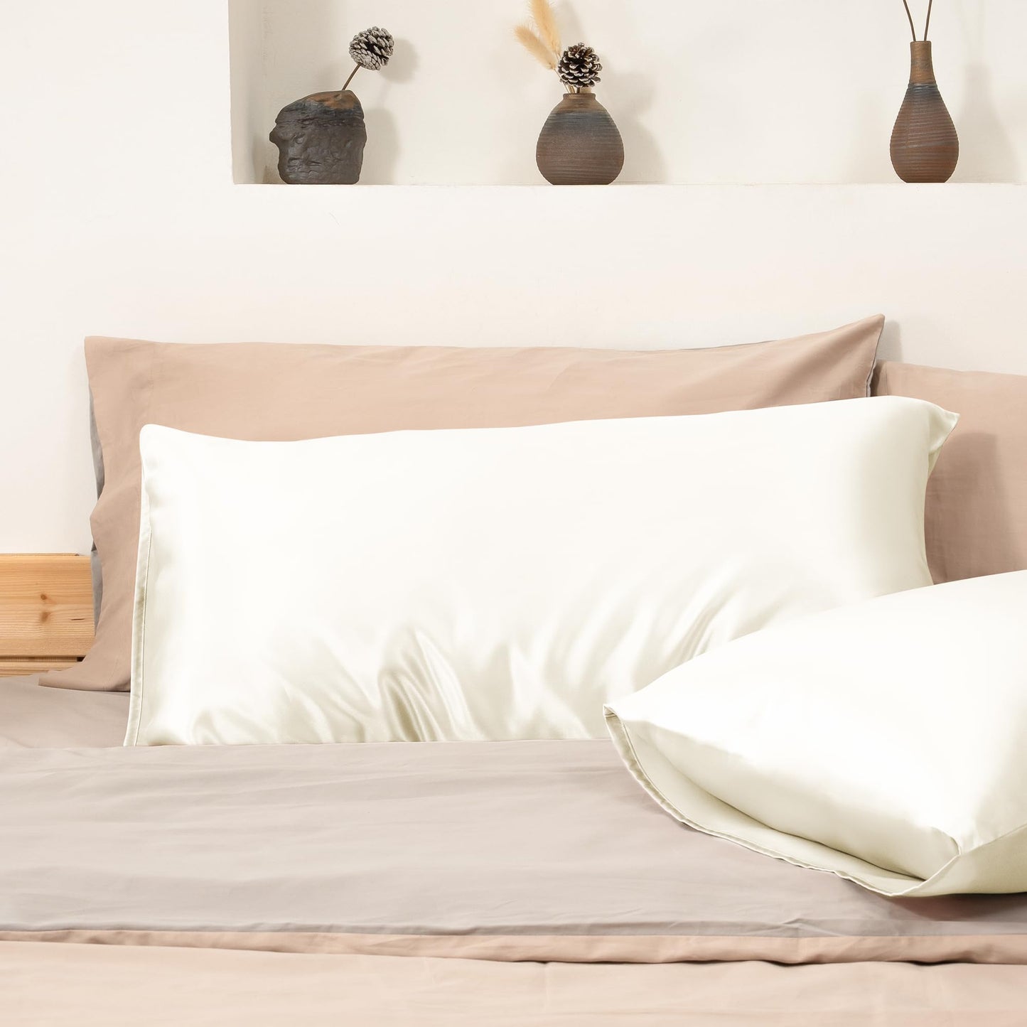 2 Pack EXQ Home Satin Pillowcases for Hair and Skin