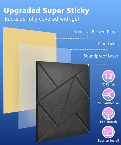 12 Pack Sound Proof Foam Wall Panels