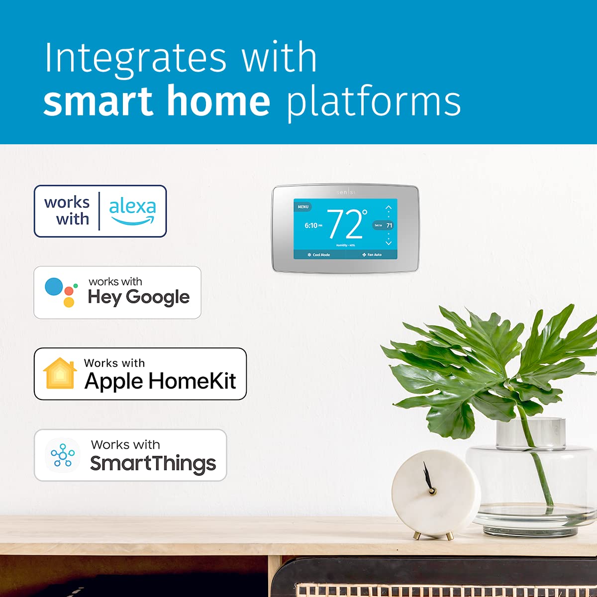 Emerson Smart Wi-Fi Thermostat with Touchscreen Display