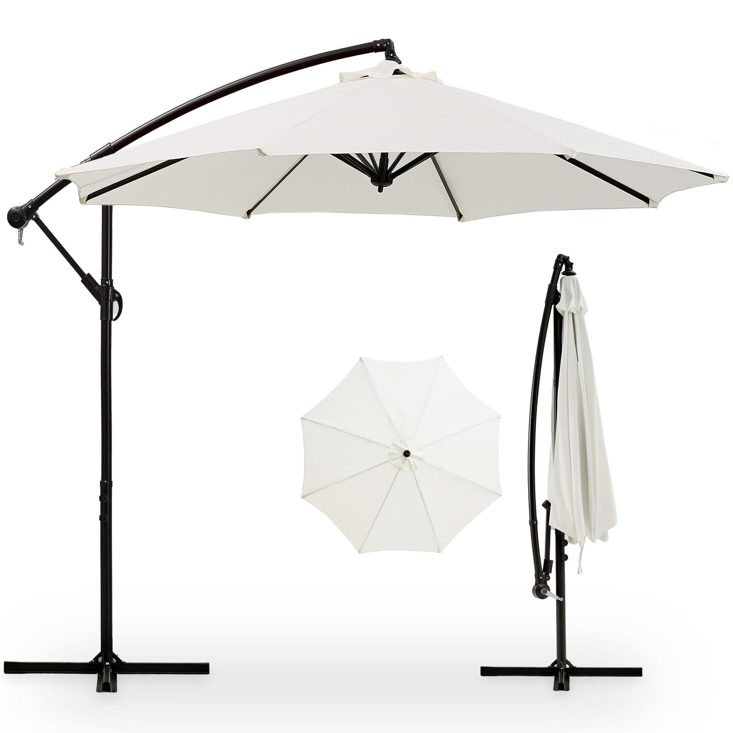 VECELO 10ft Offset Patio Umbrella