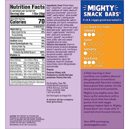 Plum Organics Blueberry Snack Bars - Pack of 48