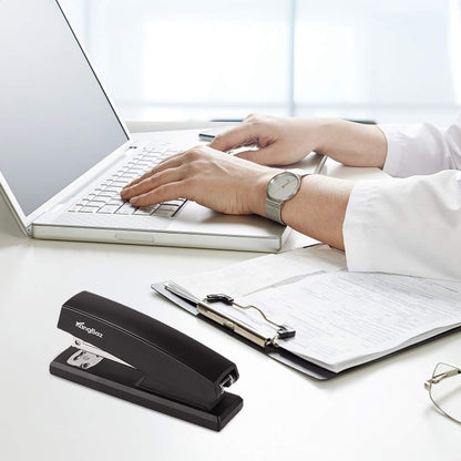 Kangbaz with 5000 ¼" Staples Office Stapler- 25 Sheet Capacity .Desktop Stapler.for Offices, Homes and Schools.Black.