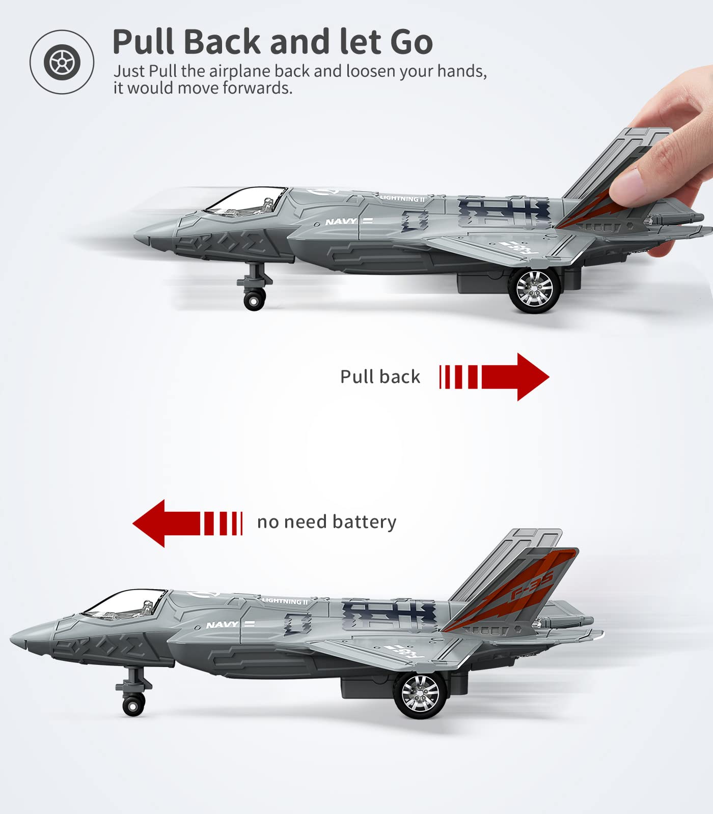 Geyiie Airplane Toys for Kids, Army Fighter Jet Diecast Plane Toys Helicopter for Boys Grils, Pull Back Airplanes with Light, Air Transport Toy Bomber Outdoor Gifts for Toddler Age 3-8 Easter Gifts