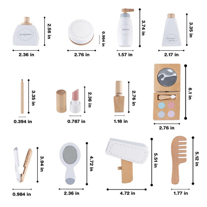 Wooden Makeup Toy Set for Toddler Girls