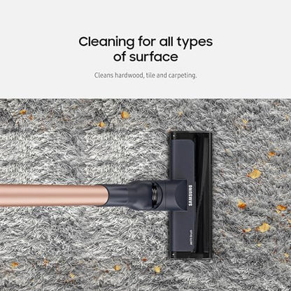 SAMSUNG Jet 60 Pet Cordless Stick Vacuum Cleaner w/ Removable Battery, Advanced Floor Cleaning, Jet Fit Brush to Clean Hardwood, Carpet and Tile, Lightweight Design, VS15A6032R7, Rose Gold