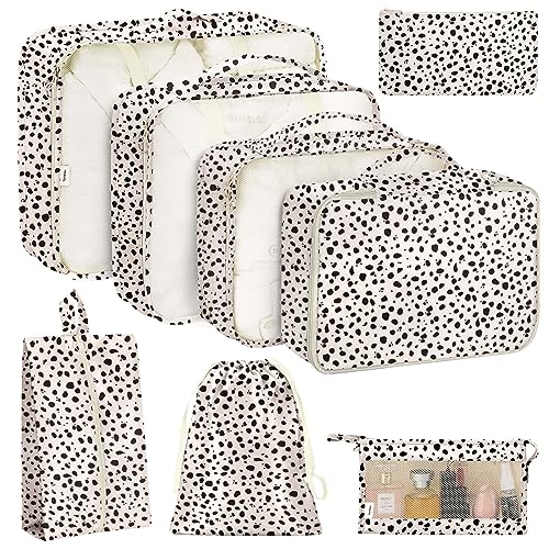 8 Set Travel Luggage Packing Cubes and Toiletry Bag