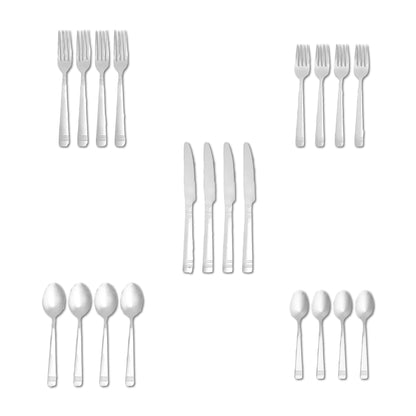 Amazon Basics 20-Piece Stainless Steel Flatware Set