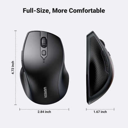UGREEN Ergonomic Bluetooth Wireless Mouse with USB
