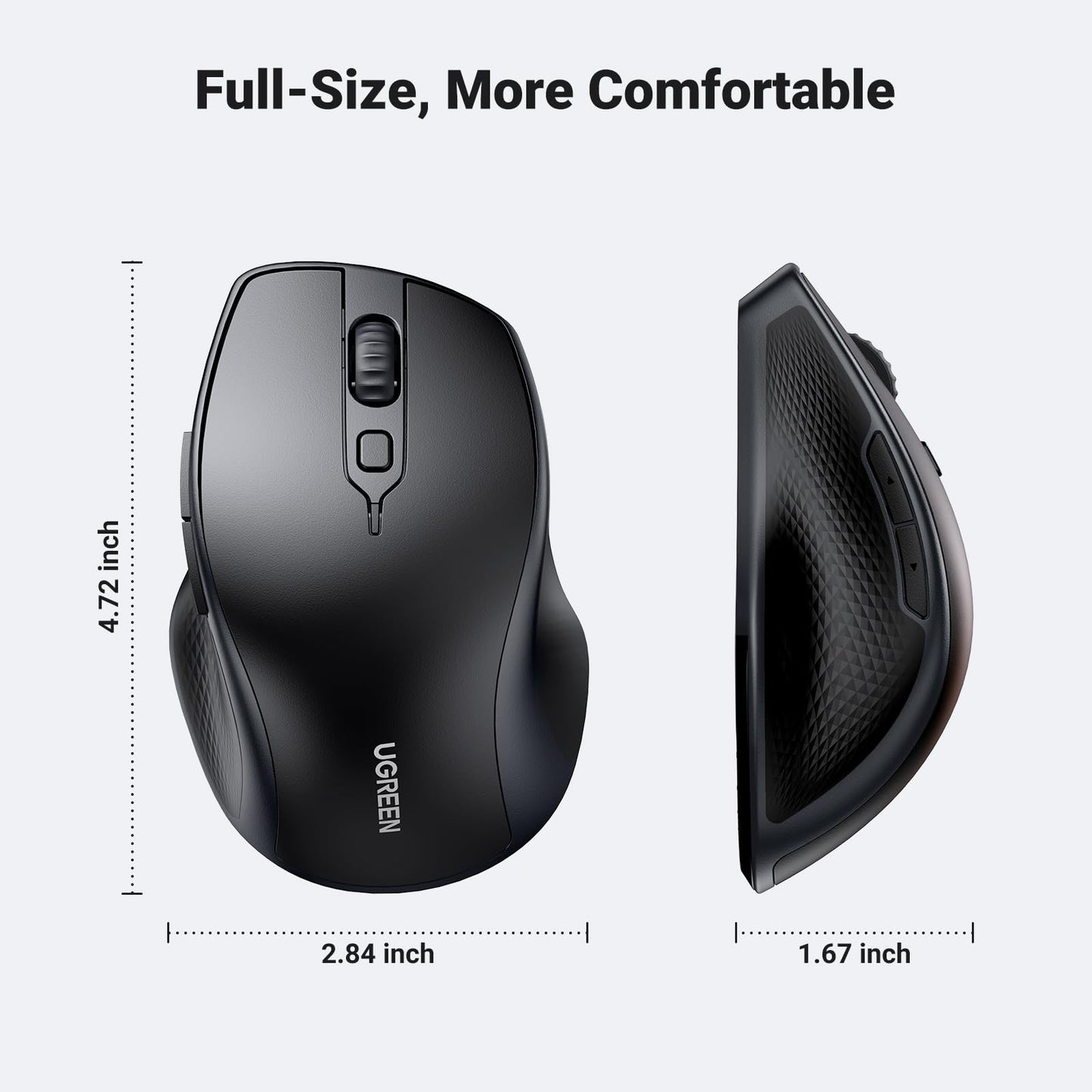 UGREEN Ergonomic Bluetooth Wireless Mouse with USB