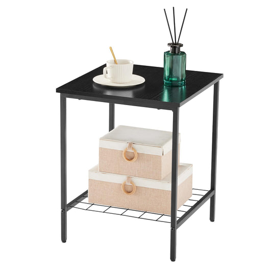 2-Tier Wooden End Table for Living Room