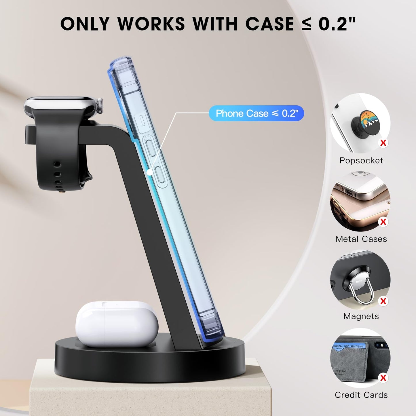 3-in-1 Wireless Charging Station for iPhone & AirPods