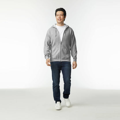 Gildan Adult Fleece Zip Hoodie Sweatshirt, Style G18600, Multipack, Sport Grey (1-pack), Small