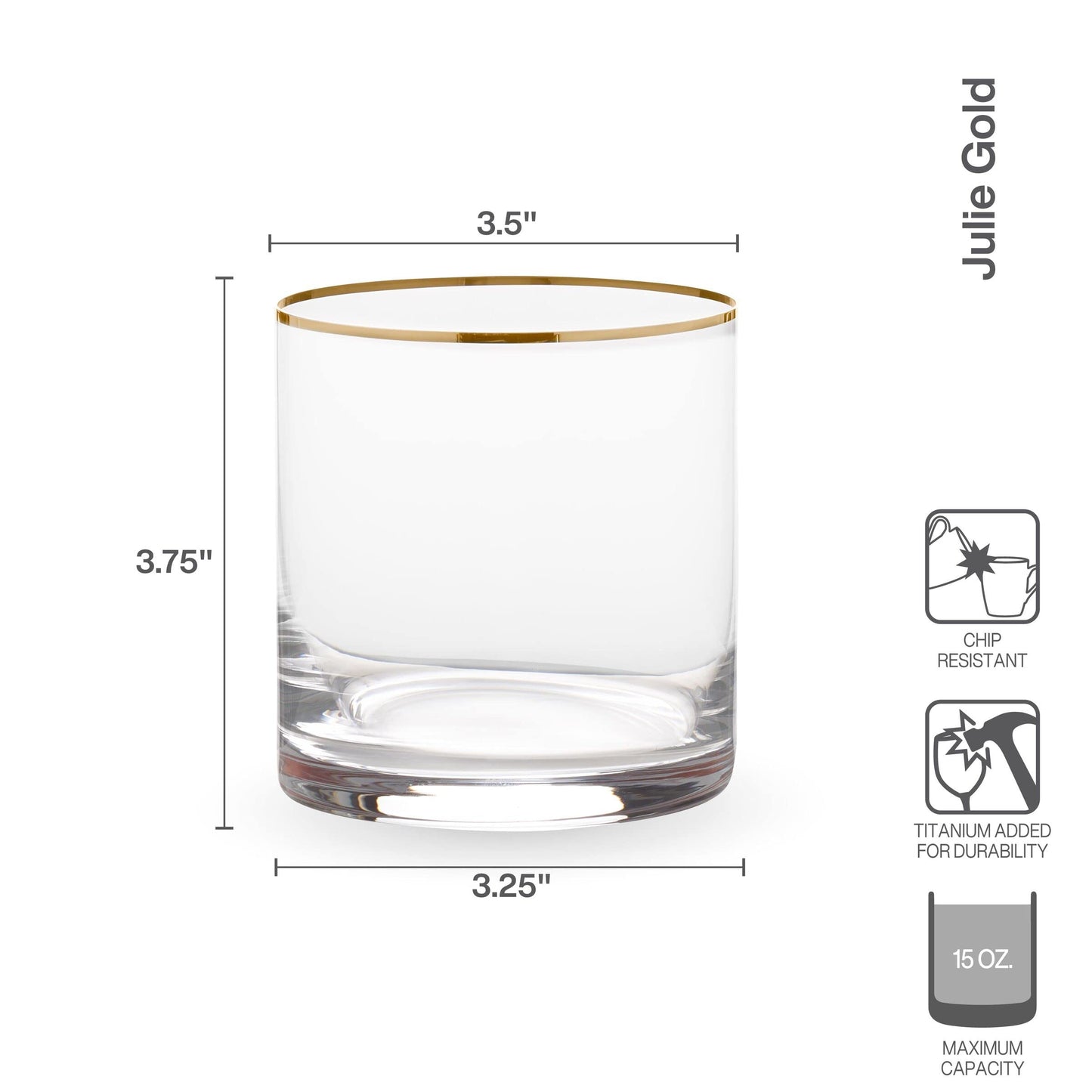 Mikasa 15-Ounce Double Old Fashioned Glass Set