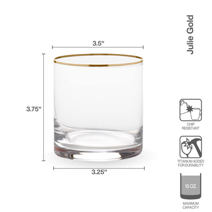 Mikasa 15-Ounce Double Old Fashioned Glass Set