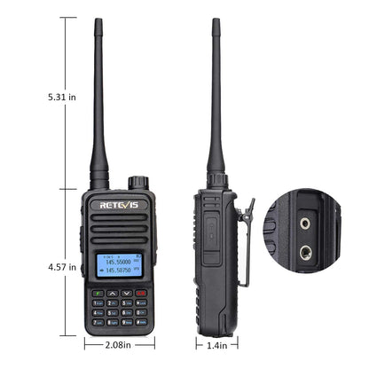 Retevis RT85 Walkie Talkies Long Range for Adults, Two Way Radios Long Range Rechargeable, High Power, Dual Band, 200 Channels, 1400 mAh Battery, Ham Radio for Camping Trekking Family (2 Pack)