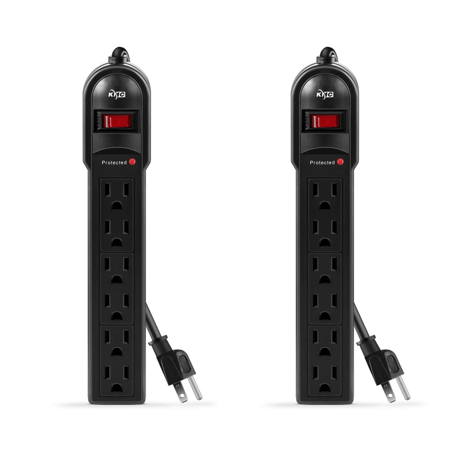 KMC 6-Outlet Surge Protector Power Strip 2-Pack