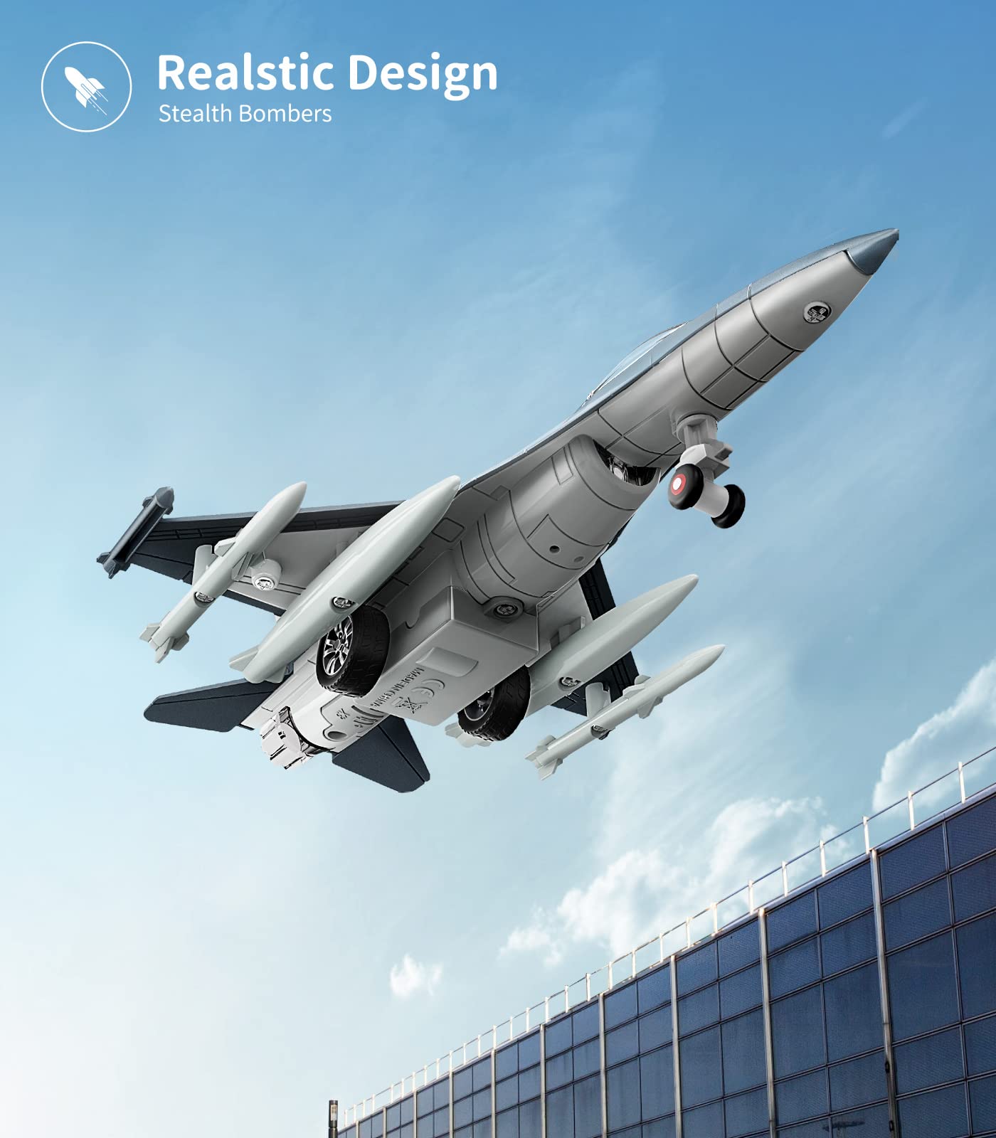 Geyiie Airplane Toys for Kids, Army Fighter Jet Diecast Plane Toys Helicopter for Boys Grils, Pull Back Airplanes with Light, Air Transport Toy Bomber Outdoor Gifts for Toddler Age 3-8 Easter Gifts