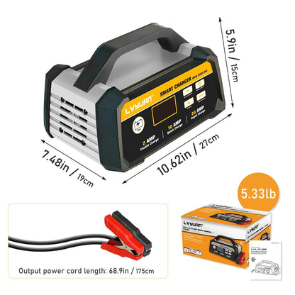 12V Smart Car Battery Charger with Winter Mode