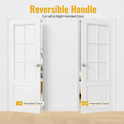 HOSOM 6 Pack Door Handle Interior Passage Door Levers No Locking Hallway Closet Doors Knobs Handle Set Keyless Wave Style Lever Door Handles Satin Nickel Door Knob