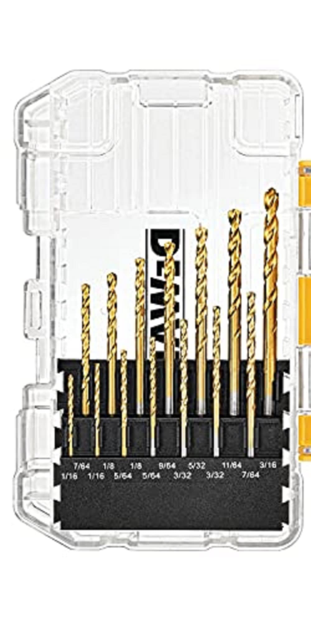 DEWALT 20V Max Cordless Drill / Driver Kit, Compact, 1/2-Inch with Titanium Drill Bit Set, Pilot Point, 21-Piece (DCD771C2 & DW1361)