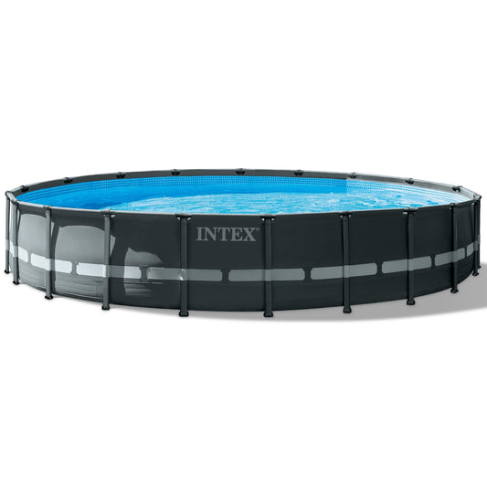 Intex: Ultra XTR Frame Pool Set - 22' x 48'' - Above Ground Swimming Pool, Puncture & Rust Resistant, Includes Sand Pump Filter, Ladder, Cover, Cloth