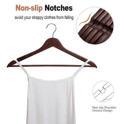 ELONG HOME Wooden Suit Hangers 30 Pack