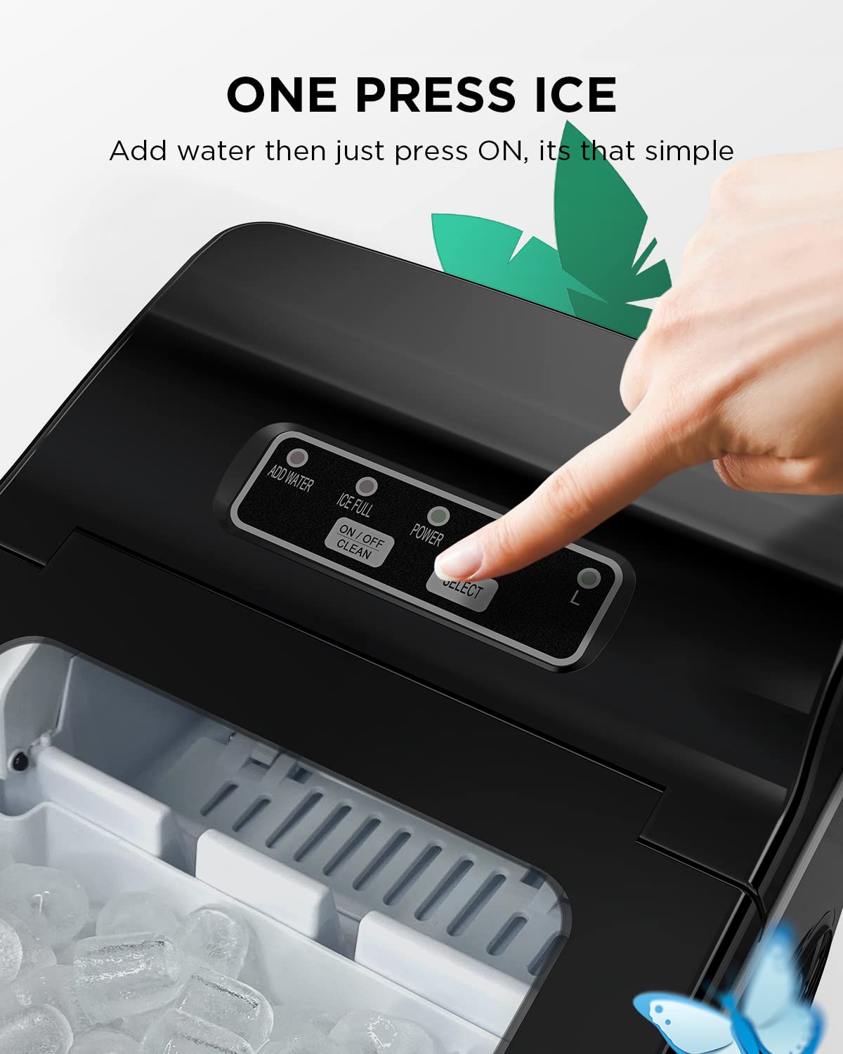 Portable Ice Maker Machine by Silonn, 26lbs/24Hrs