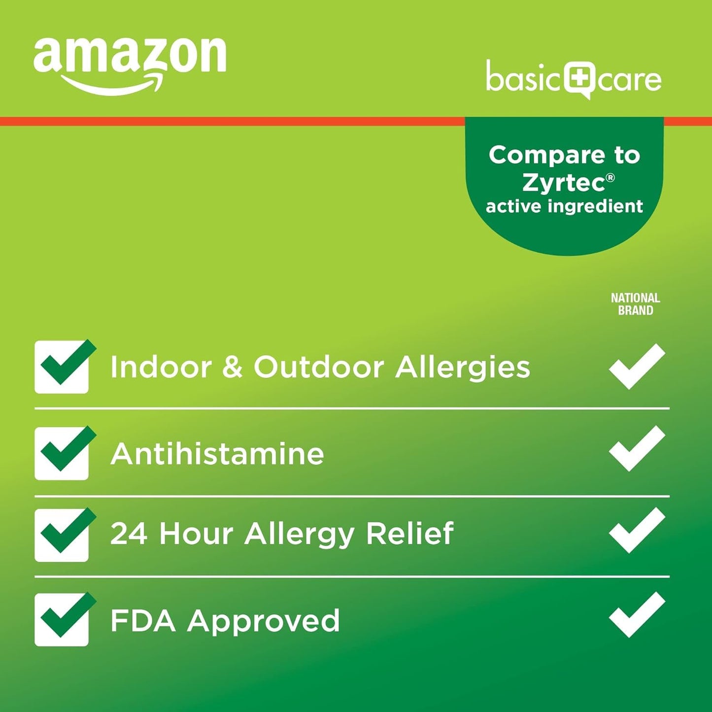 Amazon Basic Care Cetirizine Allergy Relief Tablets 365 Count