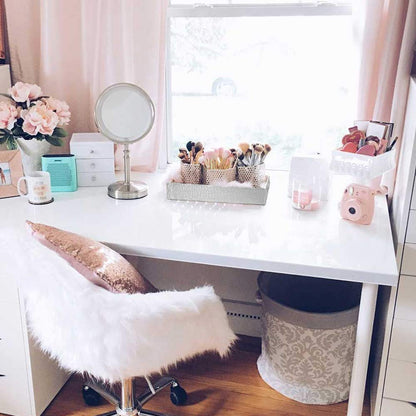Silver Decorative Mirror Tray for Makeup Organizer
