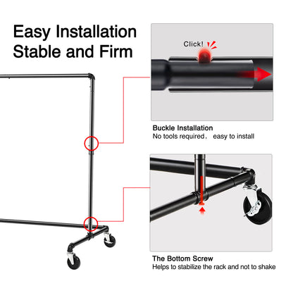 GREENSTELL Heavy Duty Rolling Clothes Rack on Wheels