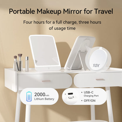 Portable 11" Makeup Mirror with LED Light