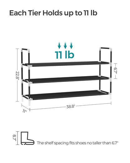 3-Tier Shoe Rack for Hallway Storage