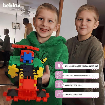 BEBLOX Building Blocks Car Set for Kids