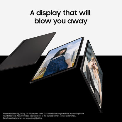 SAMSUNG Galaxy Tab S8+ 12.4” 128GB WiFi 6E Android Tablet, Large AMOLED Screen, S Pen Included, PC Experience, Ultra Wide Camera Records 4K Video, Long Lasting Battery, US Version, 2022, Graphite