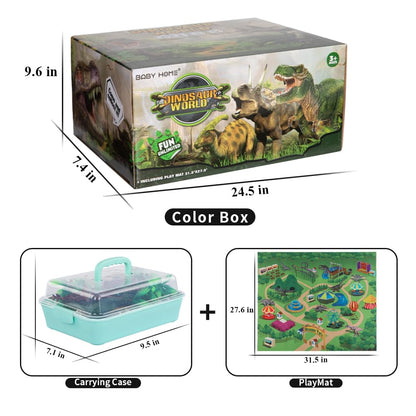 Dinosaur Figures Playset with Mat and Trees