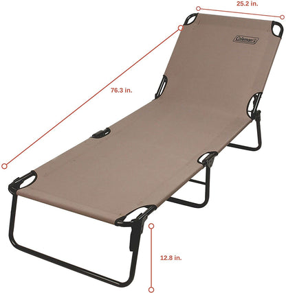 Coleman Converta Outdoor Folding Cot, Strong Steel Frame Supports Campers up to 6ft 2in or 225lbs, 4 Back & 2 Foot Positions Folds Compactly to Fit in Trunk