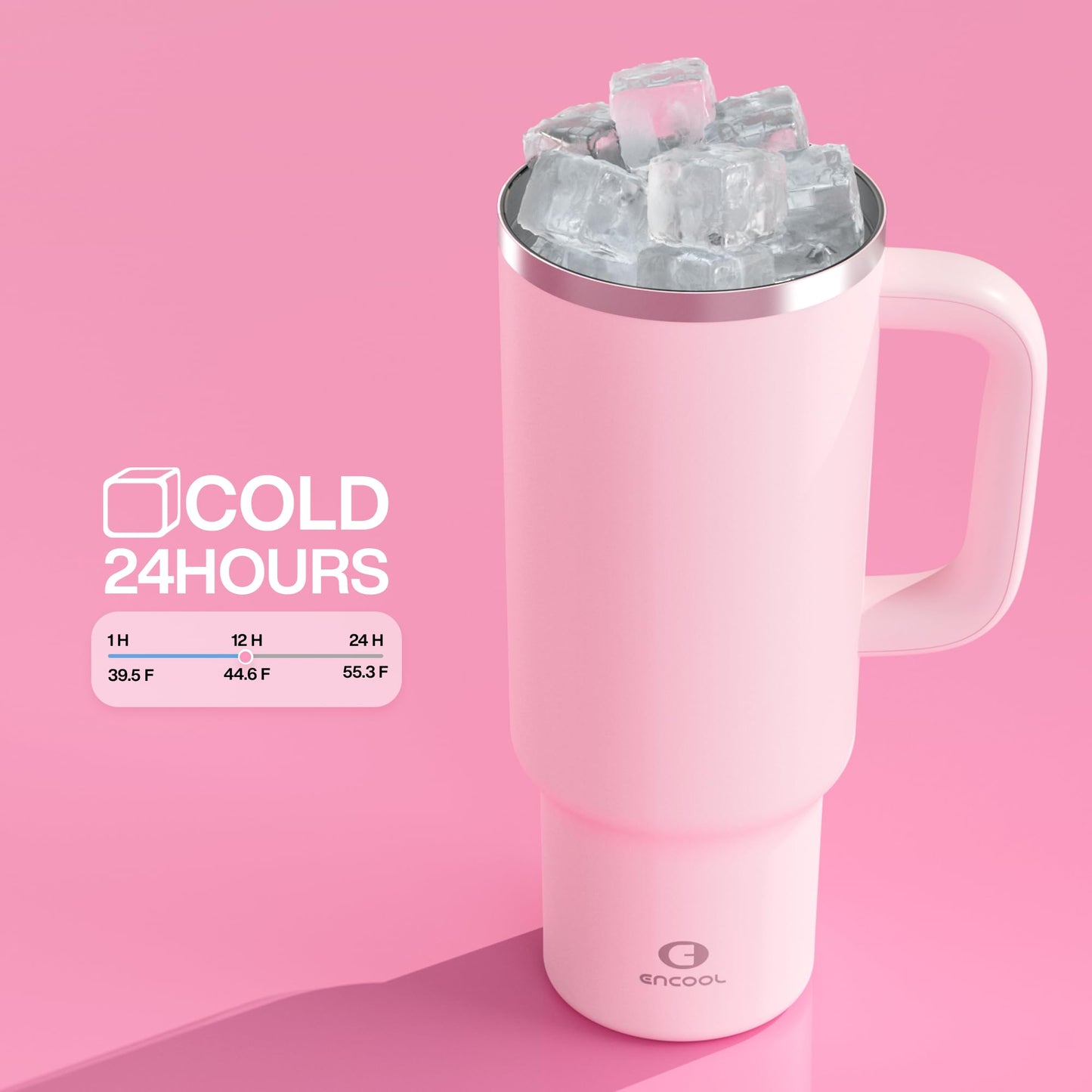40 oz Insulated Tumbler with Handle and Straw