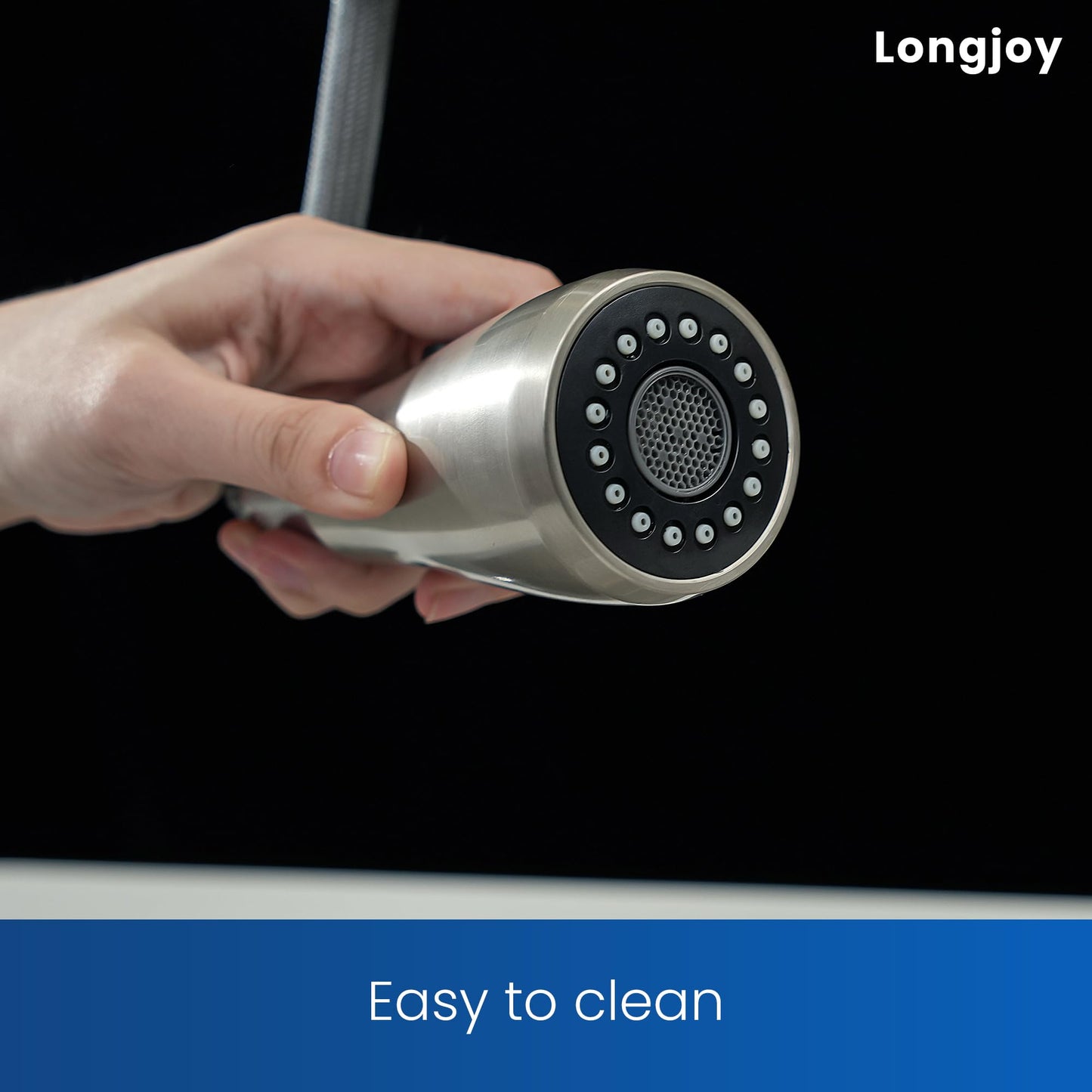Longjoy Kitchen Faucets,Single Handle High Arc Pull Down Kitchen Faucet,Stainless Steel Kitchen Sink Faucets with Pull Down Sprayer,Kitchen Sink Faucets for Laundry Bar